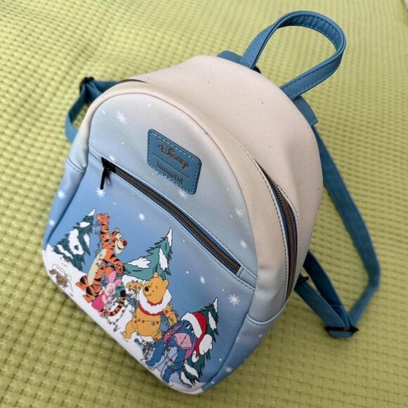 Loungefly Disney Winnie The Pooh Friends tigger Eeyore Holiday Mini Backpack